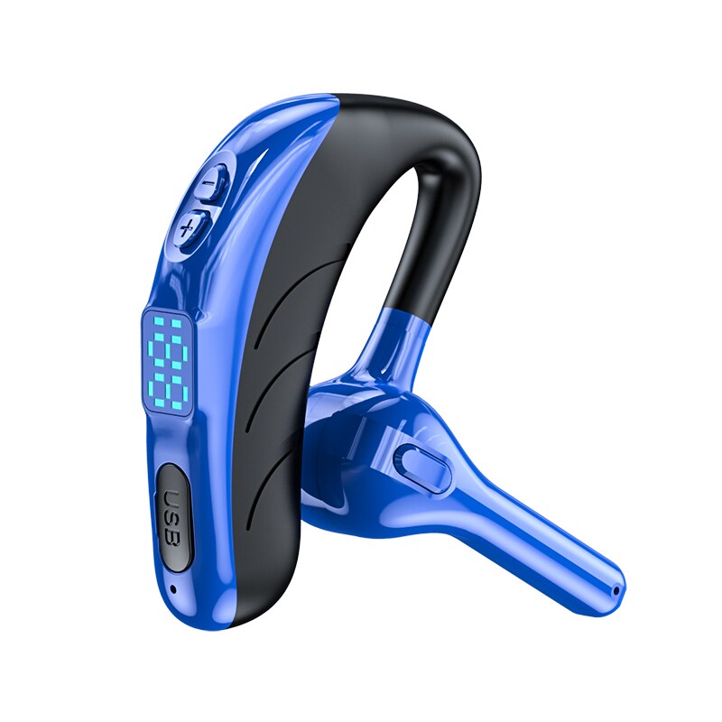 X13 Bluetooth Enkele Oortelefoon Led Display Lange Standby Zaken Draadloze Hoofdtelefoon Sport Ruisonderdrukking Game Headset Met Microfoon: Blue