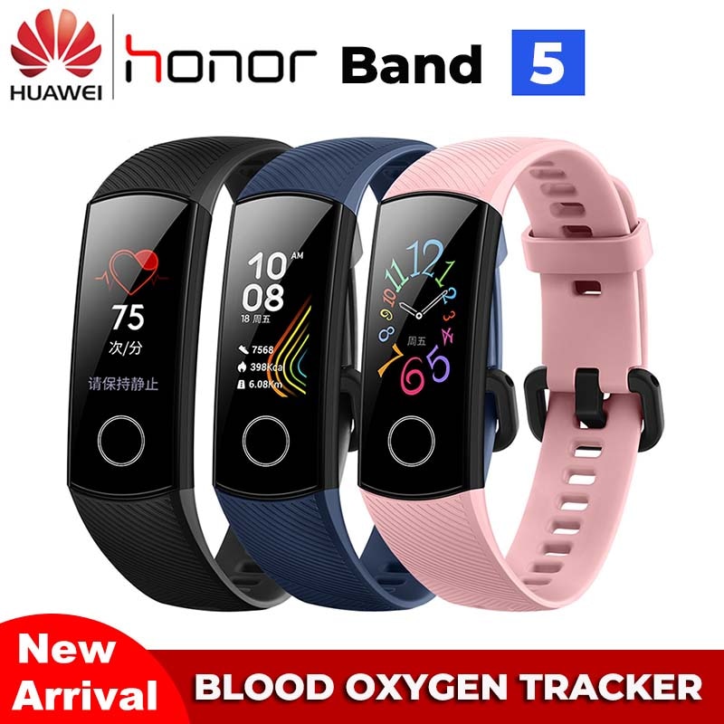 In Voorraad Originele Huawei Honor Band 5 Smart Polsband Bloed Zuurstof Kleur Touch Screen Zwemmen Monitor Hartslag tracker