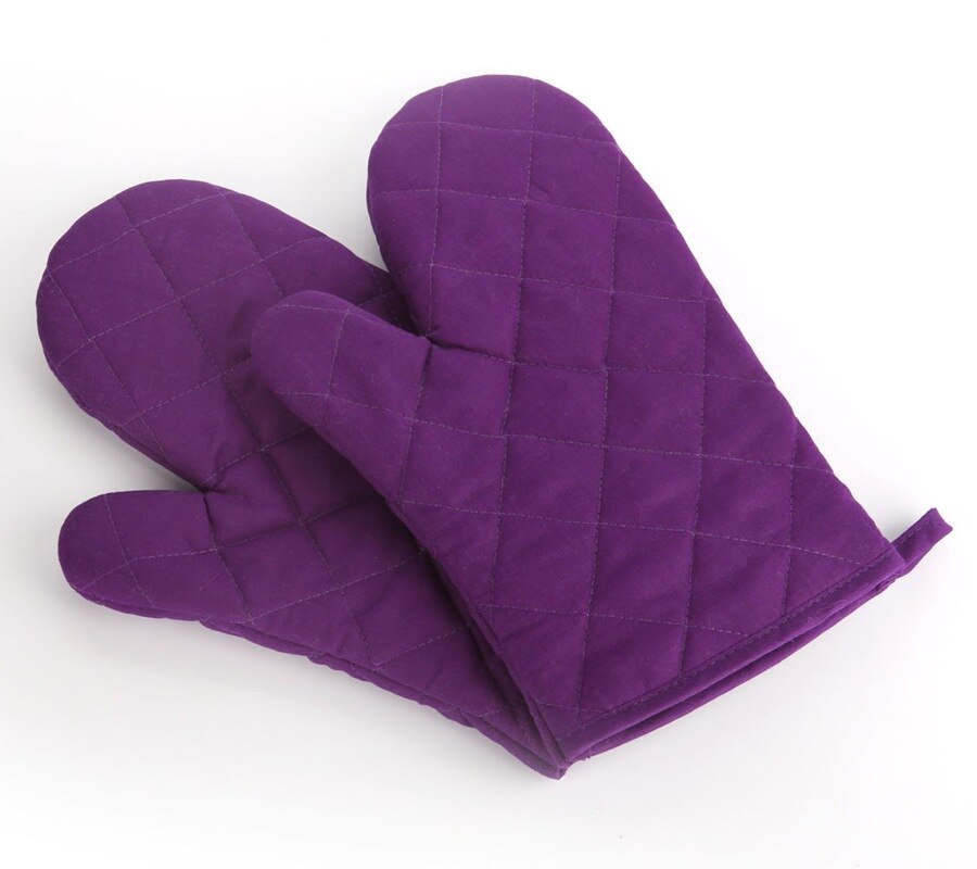 2 stks/set Kichen Magnetron Handschoenen Bakken Oven Speciale Warmte-isolatie Anti-strijken Hittebestendige Handschoenen: Purple
