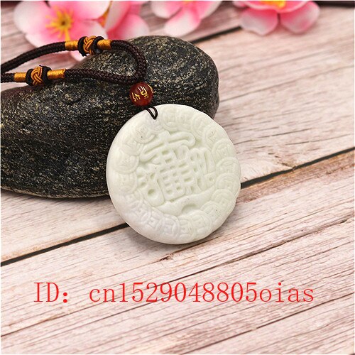 Natural White Chinese Jade Wealth Pendant Necklace Charm Jewellery Accessories Carved Amulet for Women Men