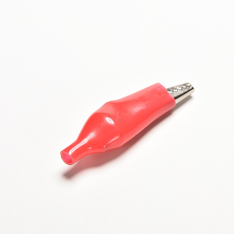 10 Stks/partij Metalen Alligator Clip Krokodil Elektrische Klem Voor Testen Probe Meter Zwart En Rood Met Plastic Boot 44Mm
