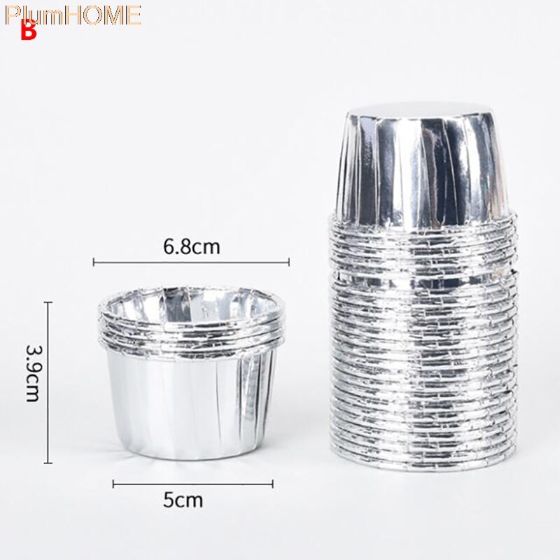 50Pcs Large 5039 Aluminum Foil Wrapper Paper Gold Cupcake Liner Baking Cup Muffin Cupcake: ZXHG1997-B