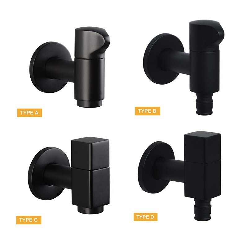 Matte Black Color Finished Wall Mounted Washing Machine Tap Mop Pool Tap Outdoor Garden Faucet Solid Brass Tap Water Bibcock