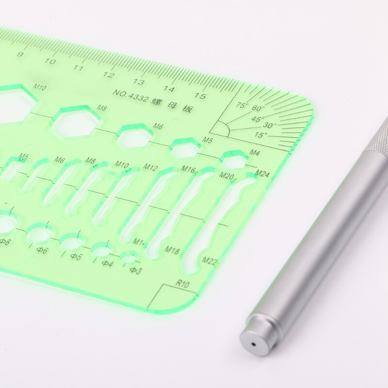 Stationery Drafting Drawing Measuring Tool Geometric Combine Template Ruler Pro