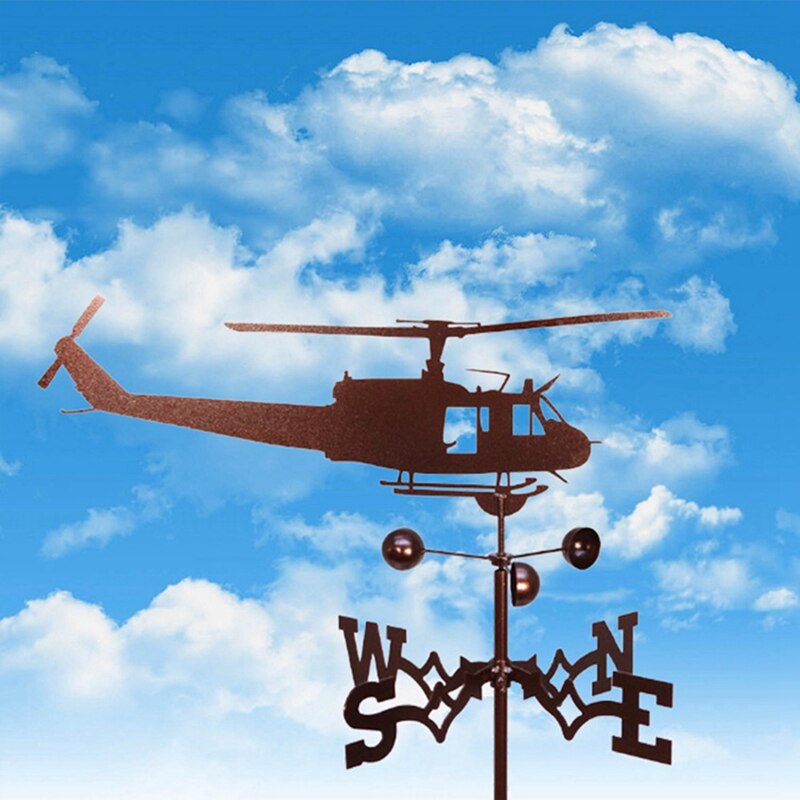 Helicopter Weather Vane Stainless Steel Spray Paint European Villa Decoration Ornaments
