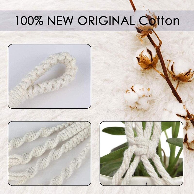 Macrame växthängare inomhus utomhus hängande växthållare hängande planteringsställ blomkrukor för dekorationer sec 88