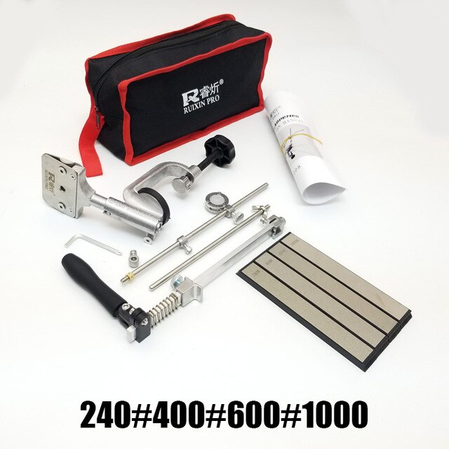 Iron Steel Kitchen Sharpener Kitchen Knife Sharpener Sharpening Tools Fix-angle With 4 Stones Whetstone: Package 3