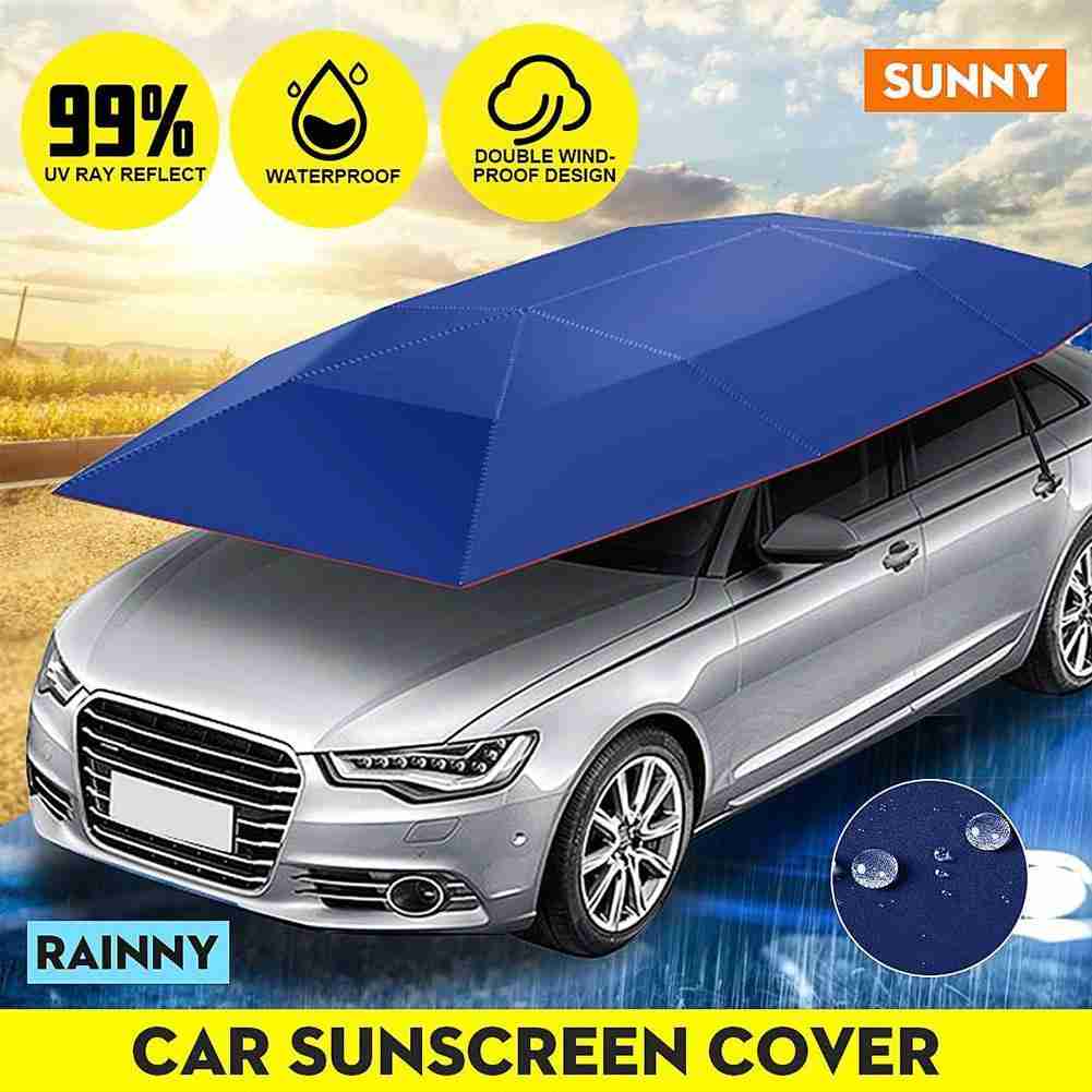 400x210 cm Car Cover Sun Shade Cover Car Protection Umbrella Oxford Cloth UV Resistant Foldable Car Tent Roof Anti-UV Protection