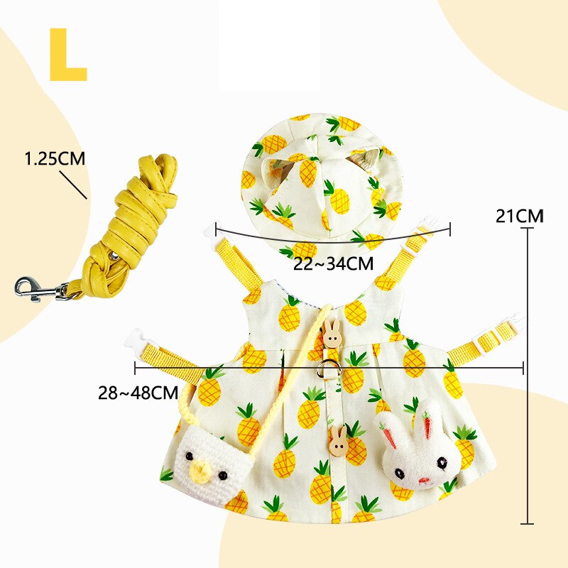 Haustier Weste Zubehör draussen Leine Kaninchen Kleidung nutzbar machen Gurt Leine Für Kaninchen: 4L