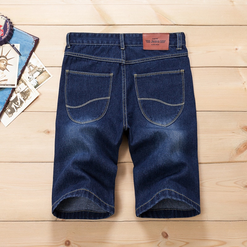 Qinsir sommer denim shorts herre jeans mænd jeans shorts herre åndbare shorts plus size afslappede lige bukser i bomuld