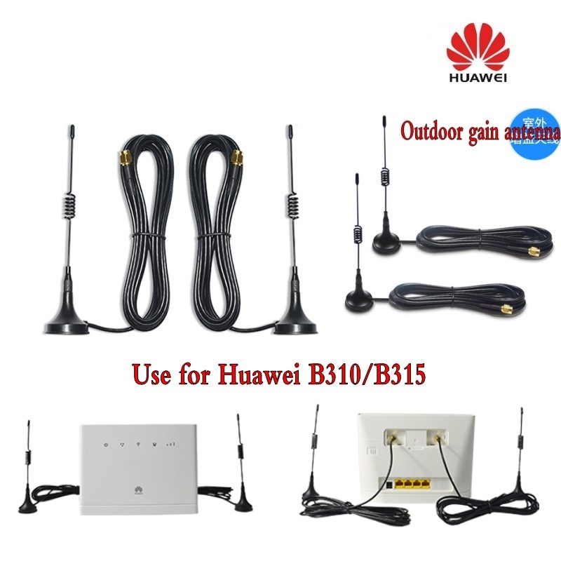 2 uds huawei 4G antena para huawei B315 B310 para señal LTE de 3M de longitud de cable