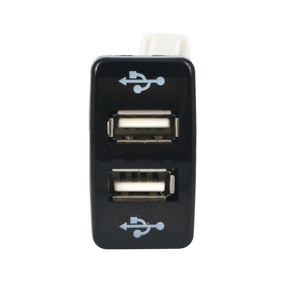 Kebidu caricabatteria per auto USB a doppia porta 12V 2.1A adattatore per caricabatterie per auto PDA DVR + ingresso Audio per alimentatore per telefono cellulare Toyota VIGO