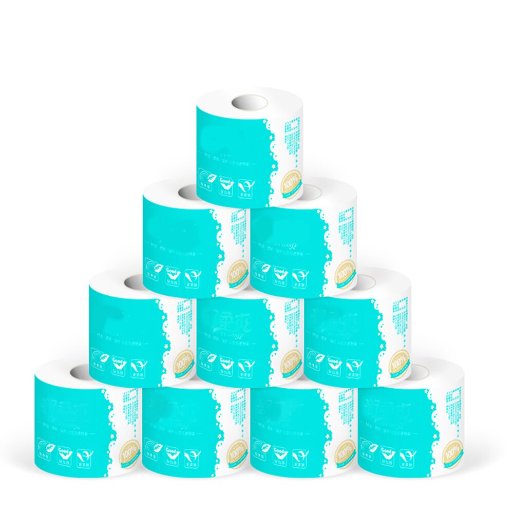 10 rollos de papel higiénico patrón de papel 4 capas papel puro rollo papel baño protección del medio ambiente bebé limpieza papel