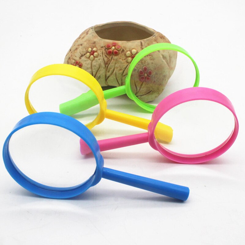 Handloep draagbare vergrootglas leesbril lens kinderen inspectie vergrootglas voor lezen kleurrijk 60mm