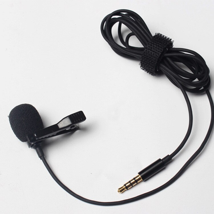1.45m Mini Portable Microphone Condenser Clip-on Lapel Lavalier Mic Wired Mikrofon/Microphone For Phone For Laptop: Black