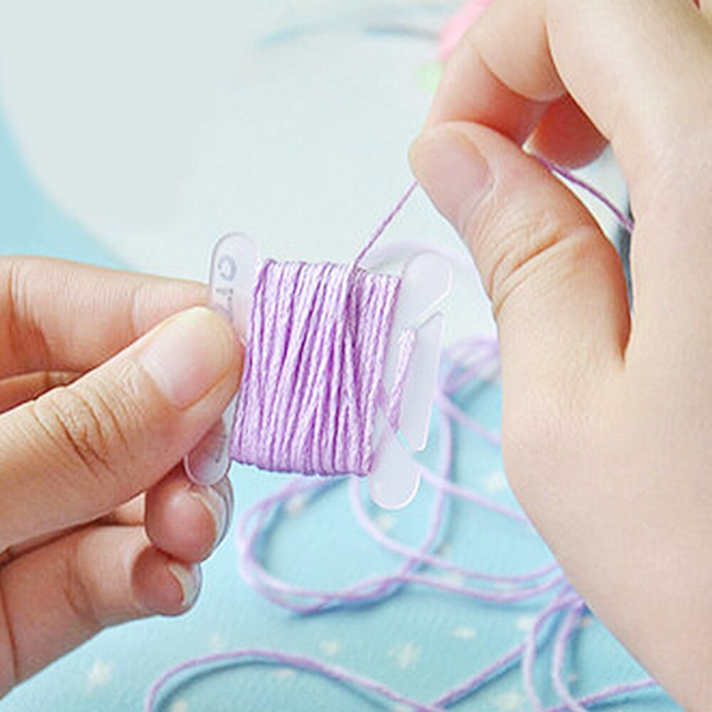 100pcs Embroidery Floss Craft Thread Bobbin Cross Stitch Storage Holder Plastic Sewing Thread Board Card Craft Kit 4cm