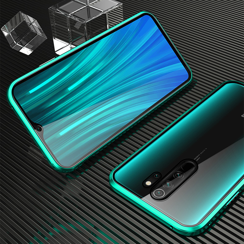 Funda protectora completa magnética 360 de doble cara fundas para Redmi Note 8 Pro funda trasera de vidrio templado funads para Xiaomi Redmi Note 8 note 7 caso