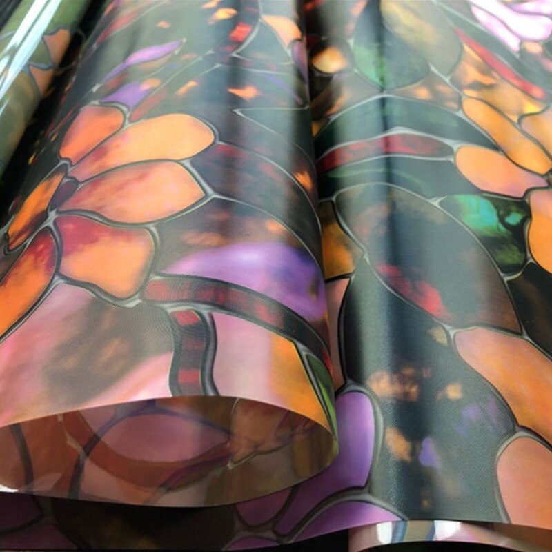 1 Roll Zelfklevende Stained Glass Window Glas Film Sticker Opaque Privacy Sticker Raamdecoratie Cling Glas Film Kleurrijke