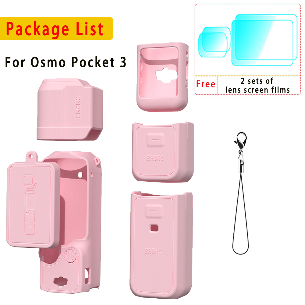 Silicone Cover for Dji Pocket 3 Protective Case Anti-Scratch Handle Soft Sleeve Skin Lens Cap, For Dji Osmo Pocket 3 Accessories: Ivory#fefdd4