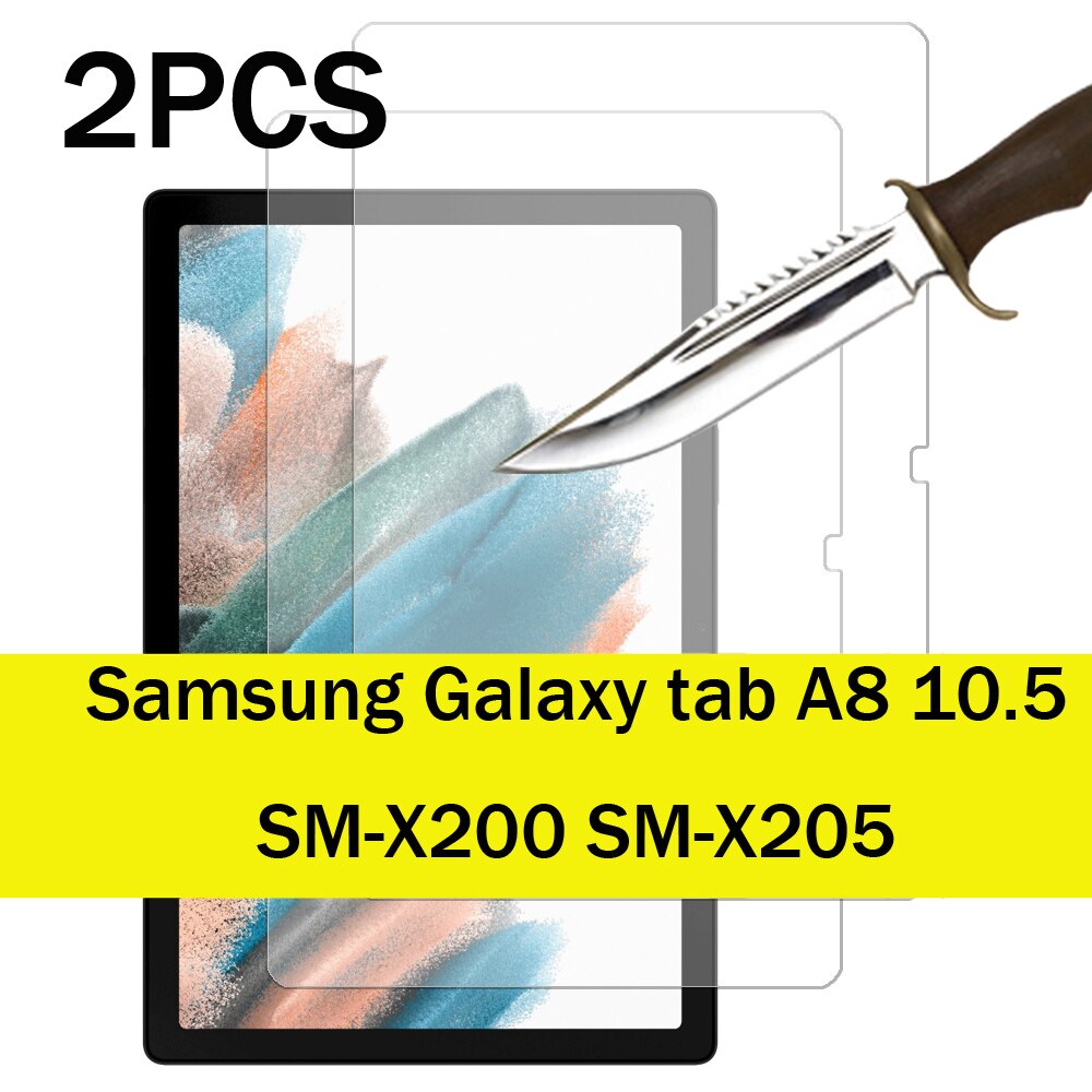 Skjermbeskytter i herdet glass til samsung galakse fanen  a8 10.5 a7 10.4 sm-t500 sm-t505 a7 lite 8.7 beskyttelsesfilm: A8 10.5 2 stk