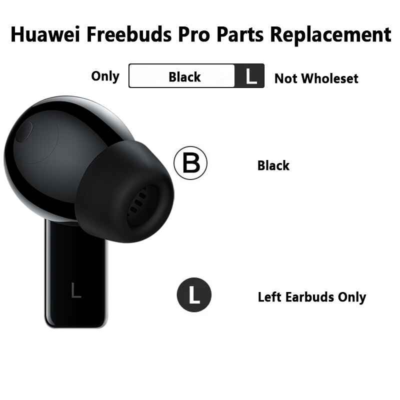 Cuffie Bluetooth senza fili di ricambio originali Huawei Freebuds Pro auricolari sinistro destro custodia di ricarica cuffie singole: Only Black L