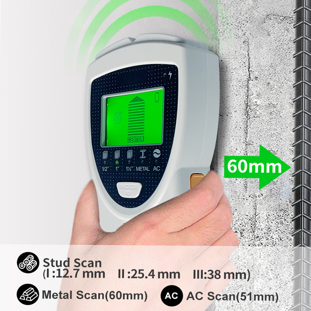 5 In 1 Stud Finder Muur Scanner Met Intelligente Microprocessor Chip Lcd Display Voor Hout Balken Ac Draden Metalen Detectie draad