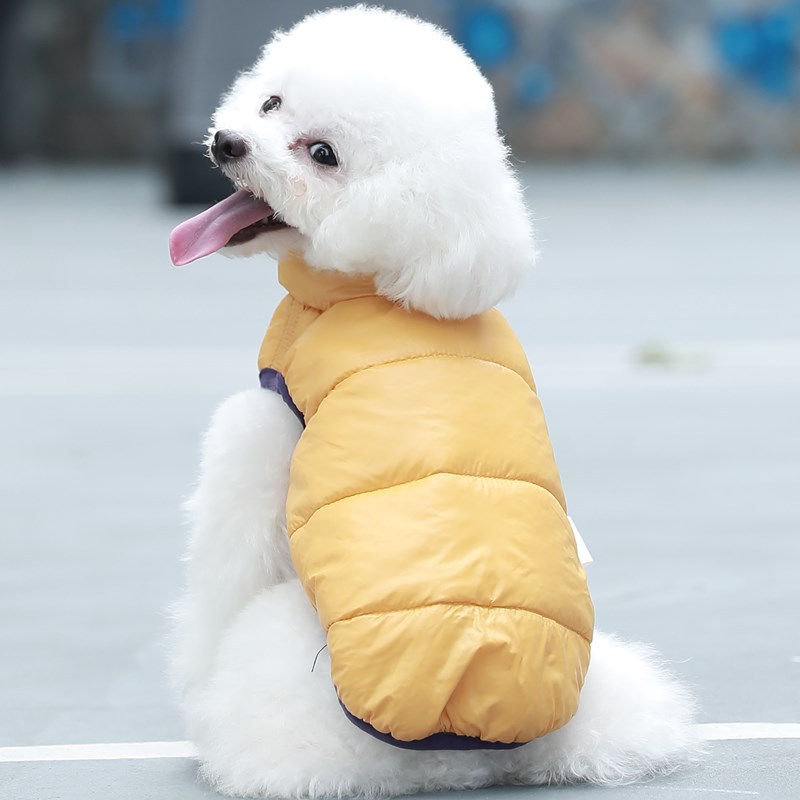 Parka per cani autunno/inverno nuovi vestiti per cani gilet a doppia faccia cappotto in cotone per animali domestici gilet senza maniche caldo tinta unita vestiti per animali domestici