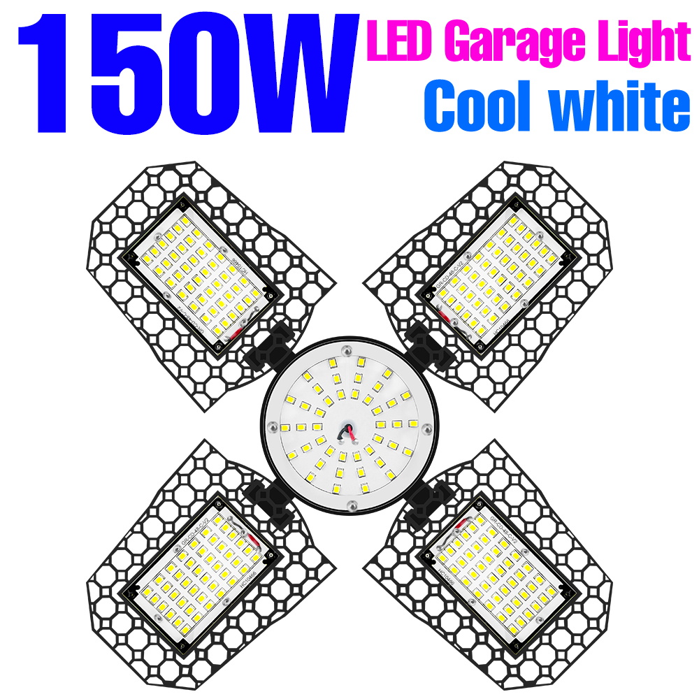 200w led-loftlampe til garage,  e27/e26 led-pærer ,  ac 220v kælderbelysning til lager, værksted 110v 40w 60w 80w 100w 150w: Militærgrøn