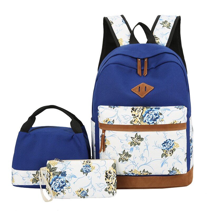 Stijl Canvas Bloemen Rugzak Student Schooltas
