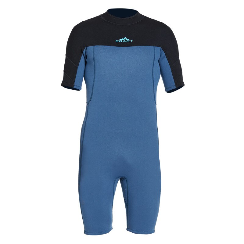 SBART 2MM Neoprene Wetsuit Men Keep Warm Swimming Scuba Diving Bathing Suit Short Sleeve Triathlon for Surf Snorkeling JumpSuit