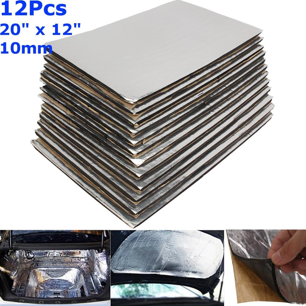 9Pcs/12Pcs 10Mm 8Mm 6Mm Auto Geluid Mat Proofing Deadener Warmte Geluidsisolatie deadening Mat Kap Gesloten Cel Schuim 50x30cm: 12pcs 50x30x1cm