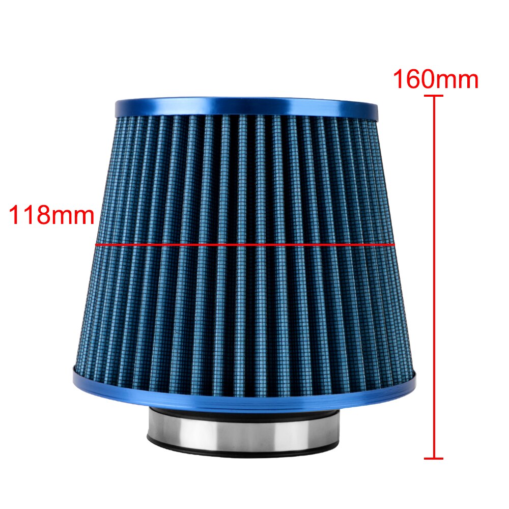 76mm 3 tommer bil luftfilter sport power mesh kegle høj flow indsugnings filter indsugnings filter kold luft induktionssæt universal bildele