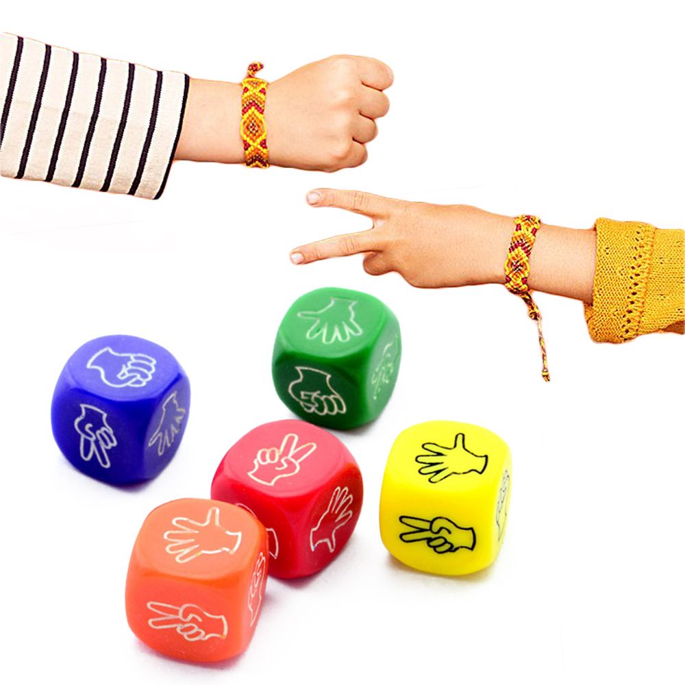2/4/6Pcs Funny Dice Board Games Toy Finger-guessing Game Dice Rock Paper Scissors Stone Game Family Party Supplies ZXH