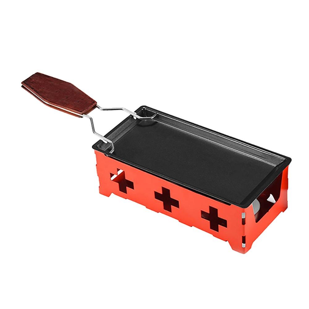 Kaas Raclette Grill, Mini Theelicht Raclette Set Draagbare Non-Stick Kaas Raclette Rotaster Bakplaat Kachel Set Thuis Keuken Grillen Tool voor kaas smelten pan raclette set raclette raquelette