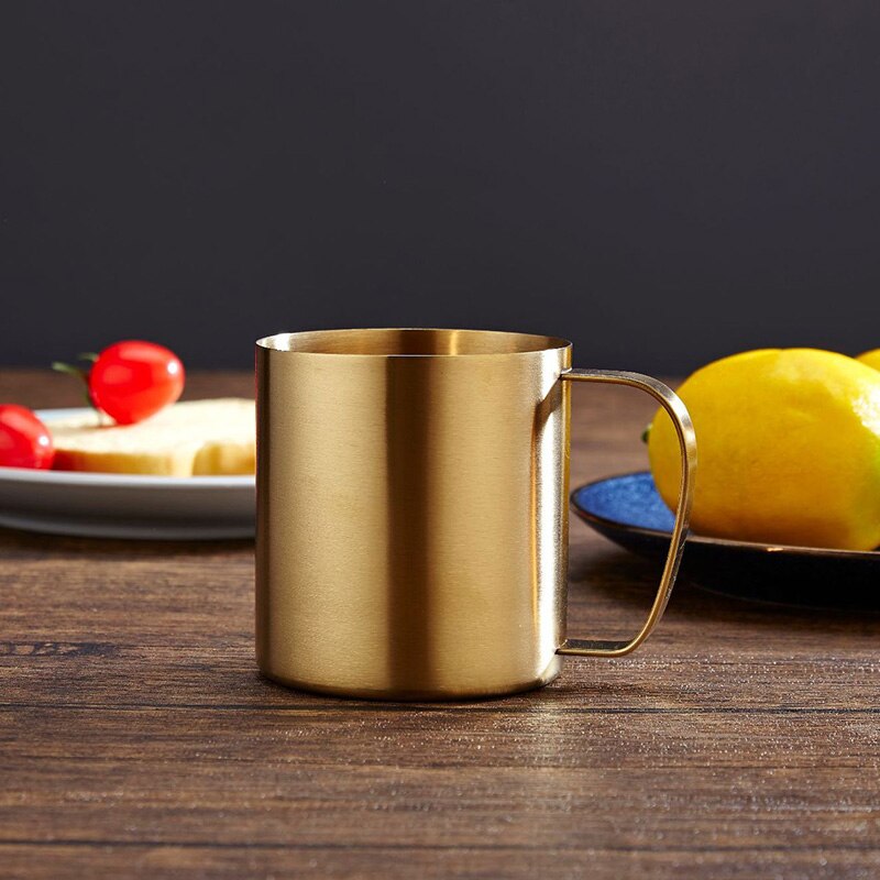 304 Edelstahl Bier Becher 480ml Schleifen Große Wasser Tasse Haushalts Waren: Gold