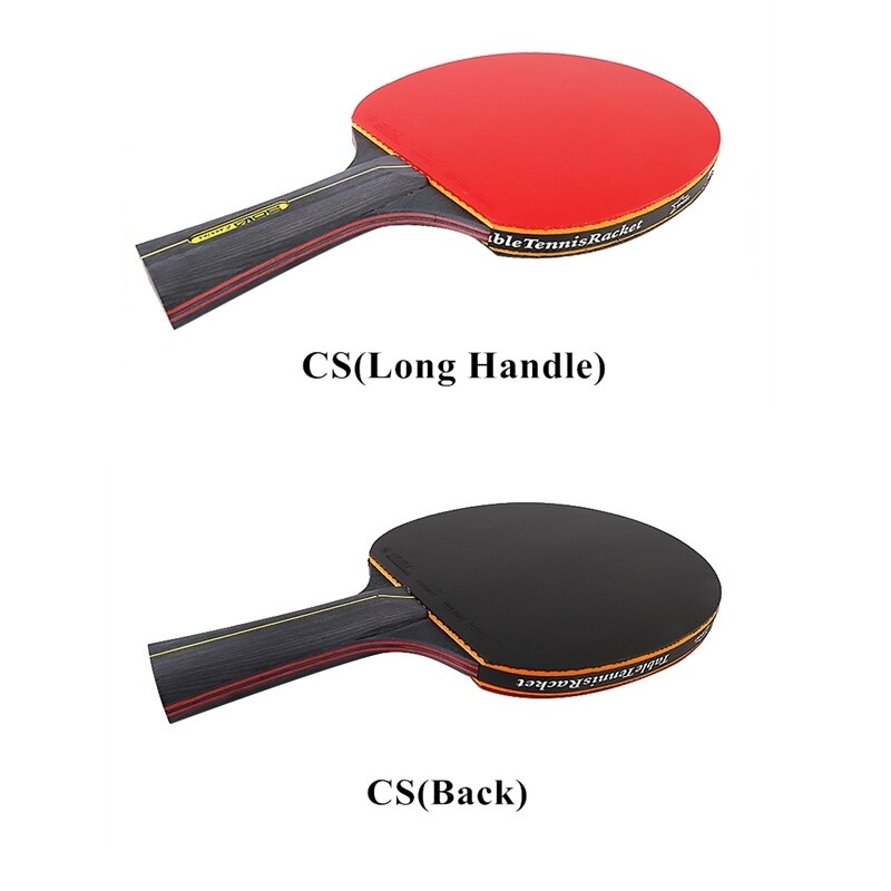 2 stk 6 stjernes ping pong racket bordtennis racket sett kviser-i gummi høy blad bat padle med bag