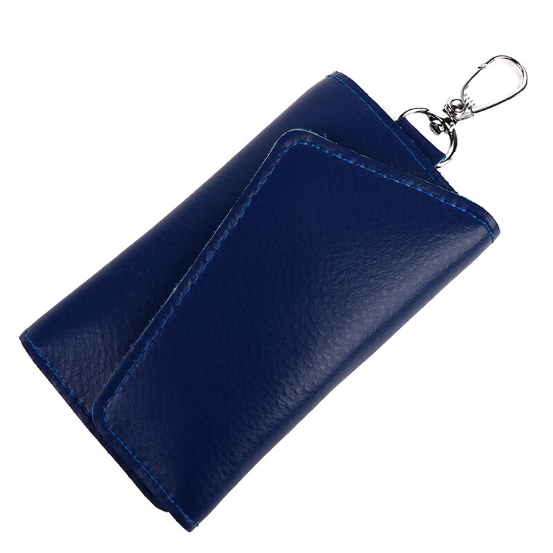 Genuine Leather Keychain Men Women Key Holder Organizer Pouch Cow Split Car  Key Wallet Housekeeper Key Case Mini Card Bag