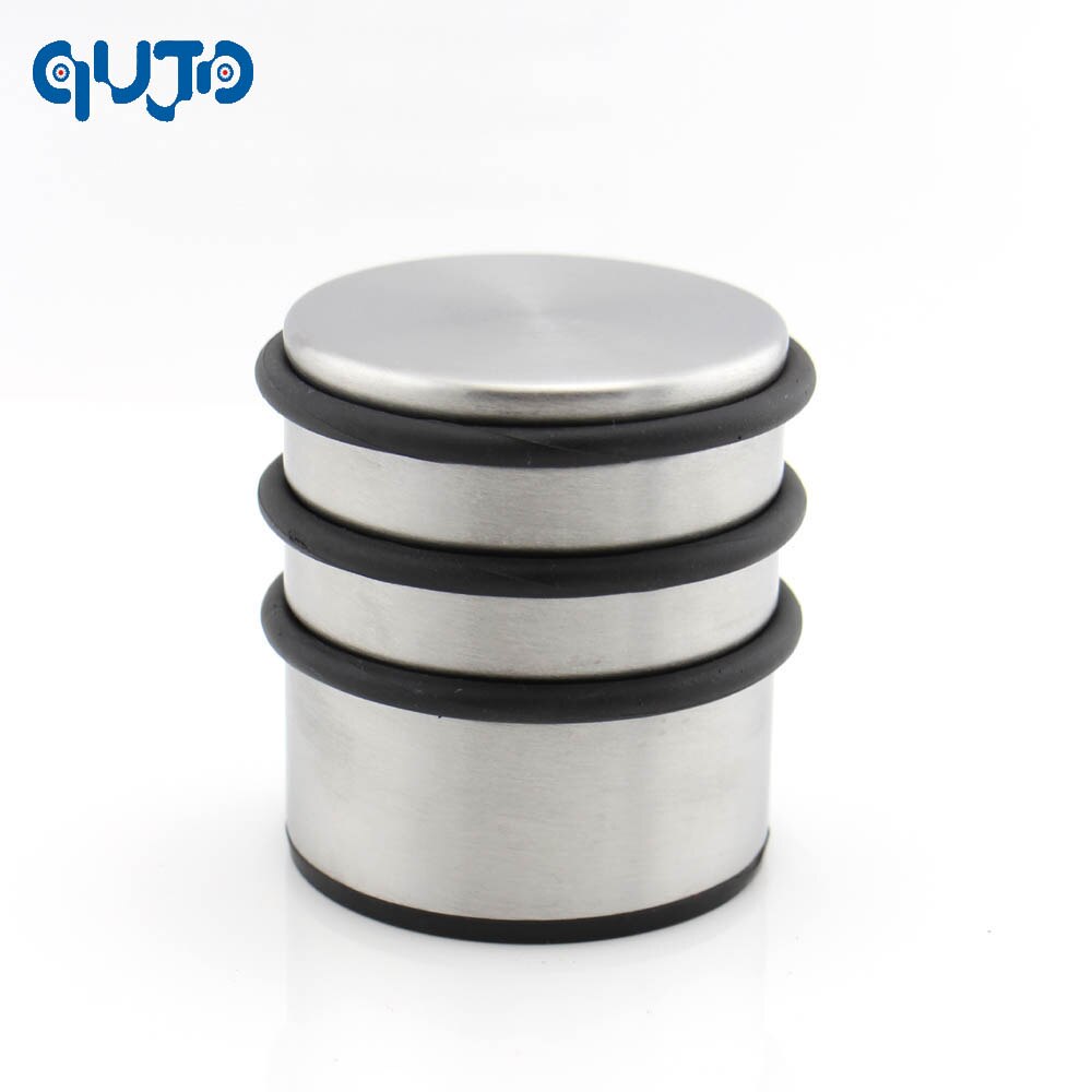 Round Heavy weight duty door stop Rubber Non-slip Floor Protector stopper Metal Stainless Steel Wedge Cylinder door holder