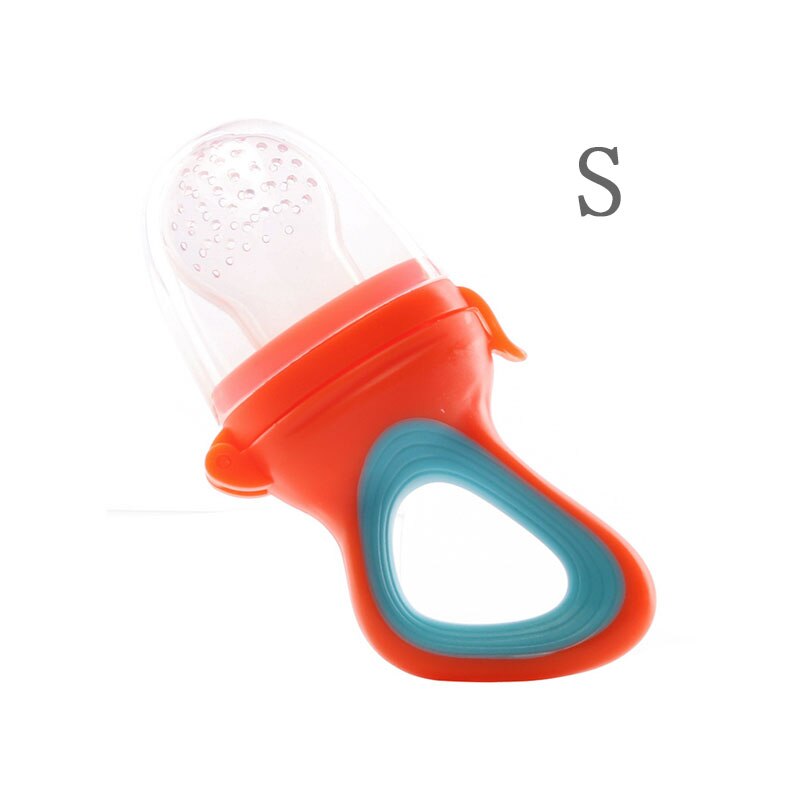 1Pcs Baby Fopspeen Nibbler Baby Fopspenen Feeder Kids Fruit Feeder Veiligheid Babyuitsteeksel Kits Voor Baby Knabbelen Fles Accessoires: orange S
