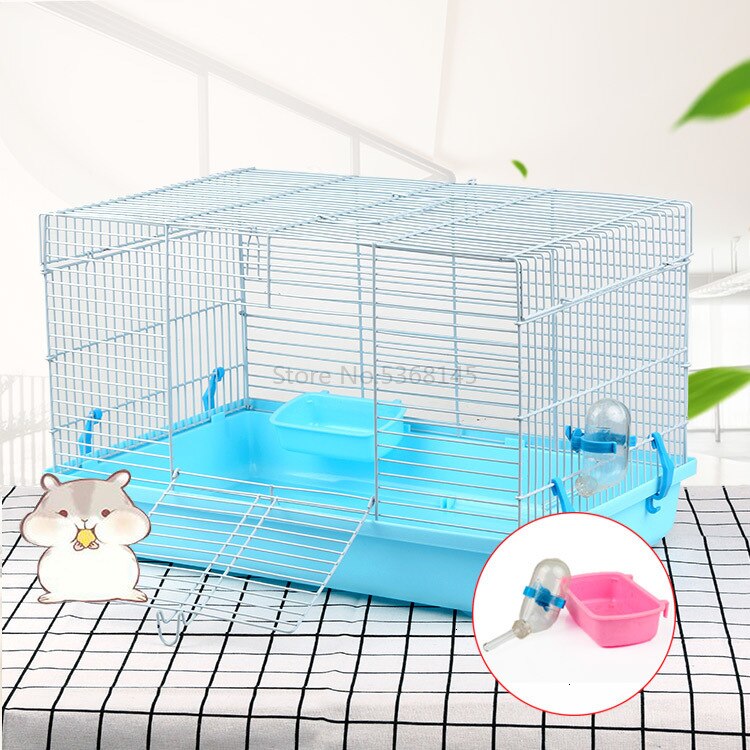 Hamster Cage Matchmaking Cage Golden Bear Foundation Cage Large-sized Isolation of Two Partition Bare Cage Second-floor Villas: Gray