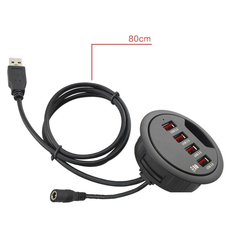 EU US Power Adapter Mounting In-Desk 4 Ports USB 3.0 Hub Multi Splitter for PC Desktop Computer Laptop Mouse Keyboard