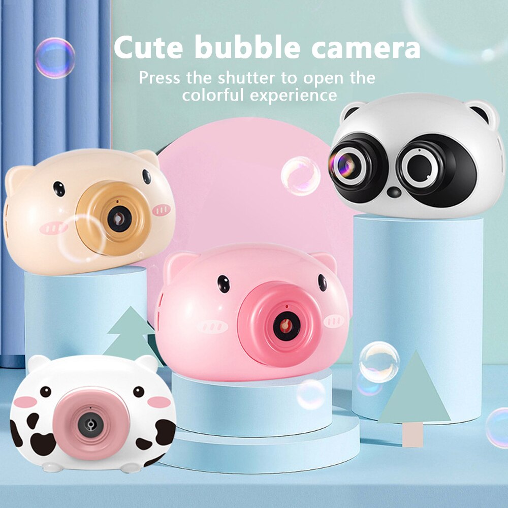 Automatische Lustige Nette Cartoon Schwein Tier Seife Kinder Blase Maker Kamera Bad Wrap Maschine Spielzeug Blase für Kinder und mädchen