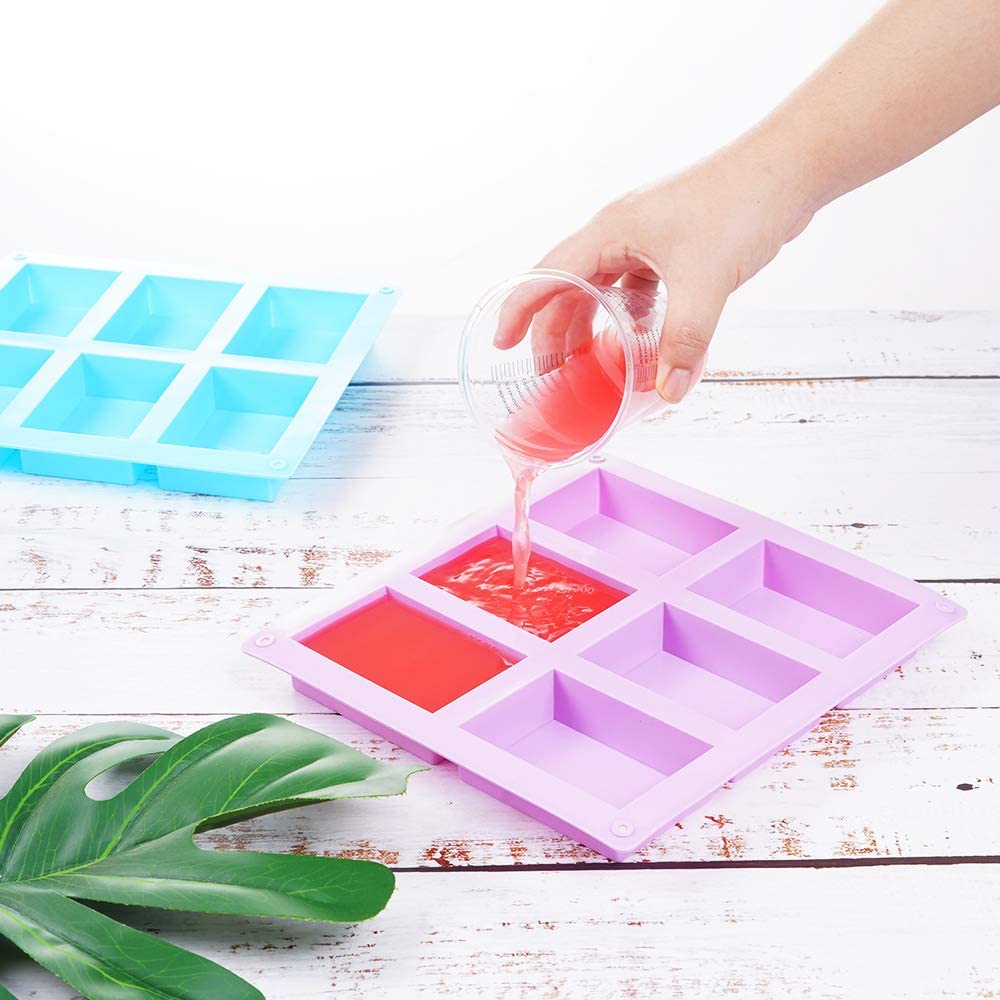 Silicone Mold Soap Molds Candle for Making 6-hole Square Form Candles Cake DIY Chocolate Arts Crafts Sewing Home Garden