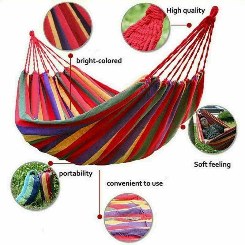Outdoor Leisure collapsible canvas Hammocks Ultralight Camping Hammock with Backpack Hanging Hammock Portable Cotton Rope