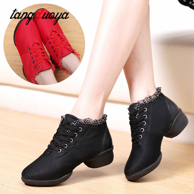 ladies soft bottom dance shoes mid heel lace sailor dance shoes black salsa dance shoes modern ladies square dance shoes