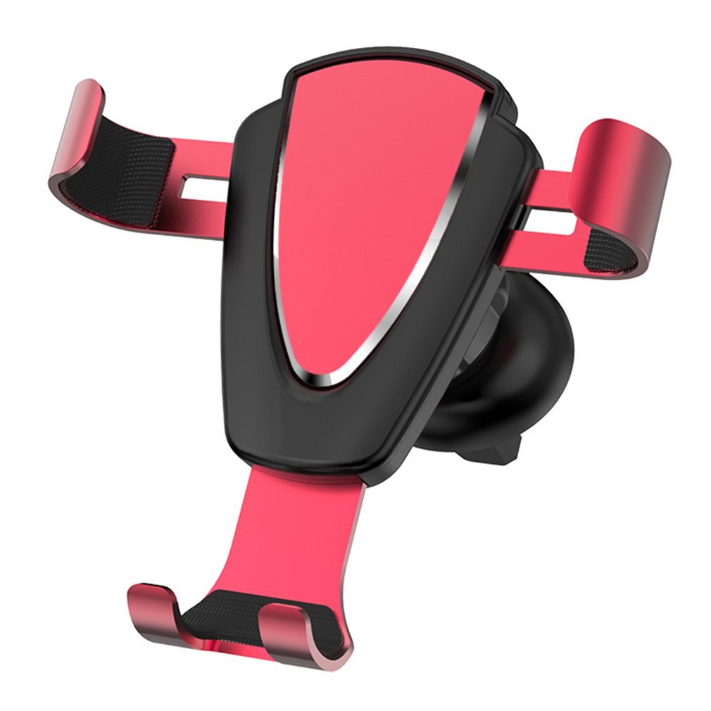 360-degree Rotation Phone Holder Stand Universal Gravity Air Vent Mount Mini Car Phone Holder Cradle Gravity Bracket: Red