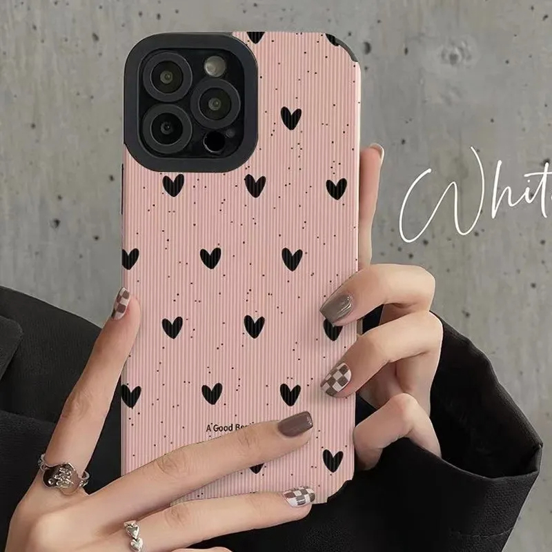 Coque arrière souple en silicone antichoc à rayures zébrées pour For iPhone, coques de téléphone, noir, blanc, 11, 13, 12, 14, 15, 16 Pro Max Plus,: PE / Marron