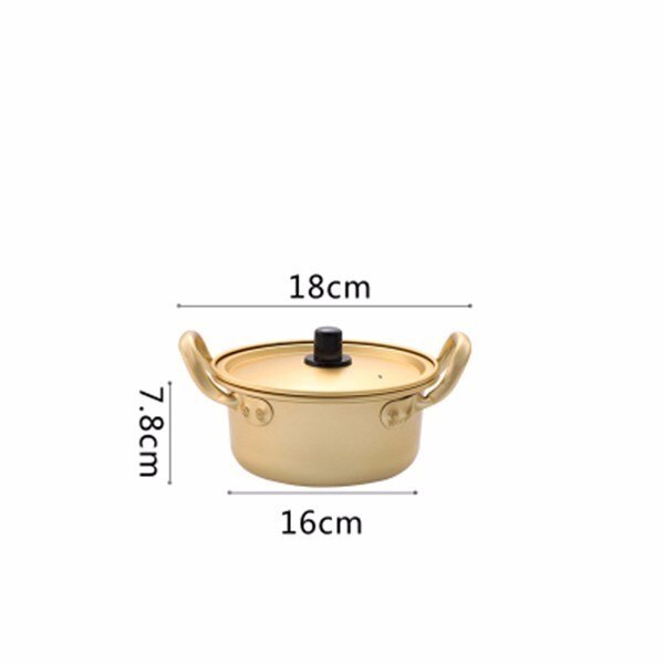 Szykowne złote garnek robić zupy ze stopu aluminium nie-Stick garnek robić mleka Stockpot kuchenka sałatka miska na makaron kuchnia narzędzia kuchenne 1PC zestaw garnków: 16cm
