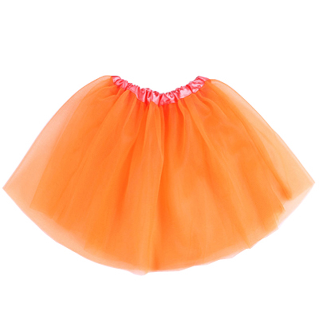 Meninas do bebê saias de baile crianças cintura elástica pettiskirt tule mini princesa ballet festa saia colorida crianças roupas da menina: Orange