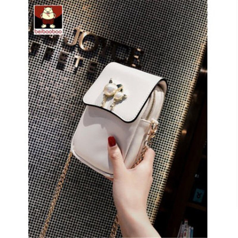 Beibaobao PU female mobile phone bag leisure Messenger Bag Mini chain bag leisure Bags